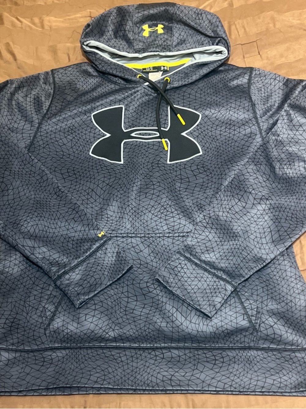 Under Armour Dark Gray Pullover Hoodie with Yellow Highlights